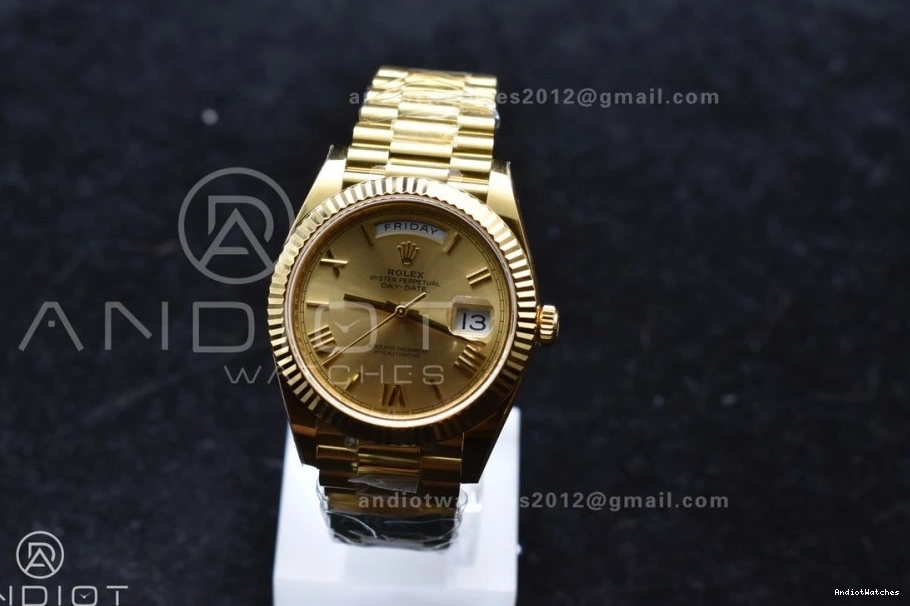 VR3255 658 Gold Day Dial YG On Stretchable Date Weight) Best 1:1 President (Gain ARF 40 228238 Edition Bracelet Roman 0513